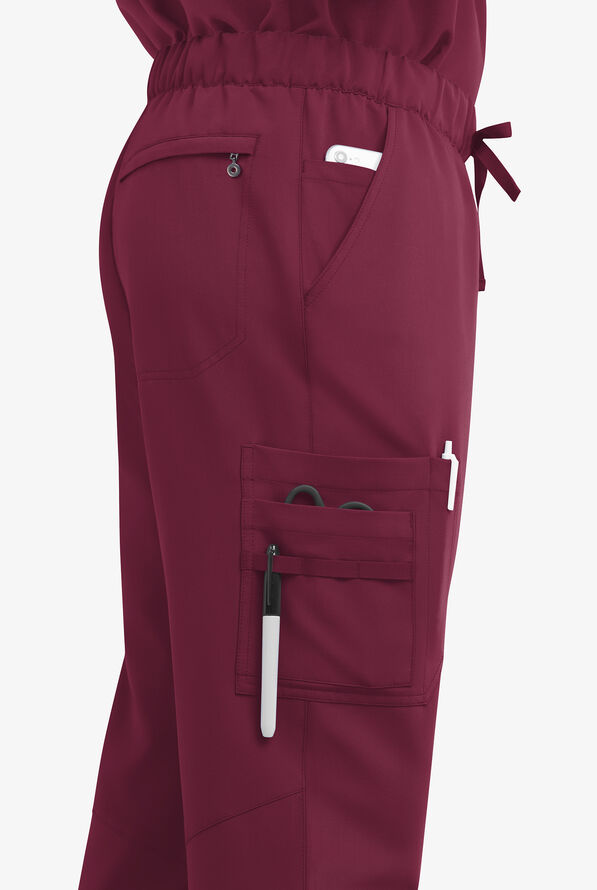 Pantal&oacute;n m&eacute;dico MOVEMENT by Butter-Soft STRETCH Hadar estilo cargo con 9 bolsillos para hombre - Wine - 6