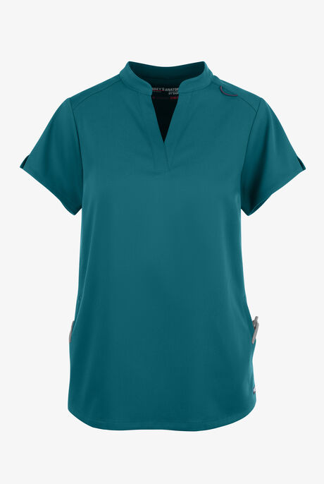 Grey's Anatomy by Barco Spandex STRETCH Avery Women's 2-Pocket Notch Sleeve V-Neck Scrub Top