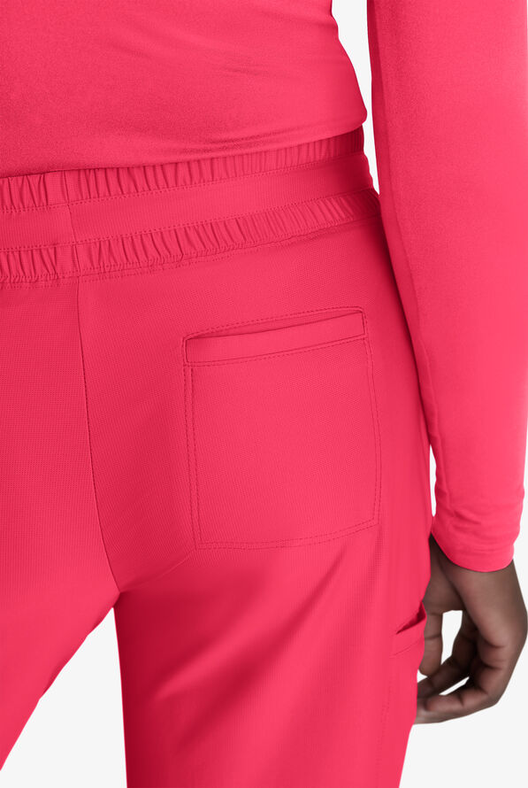 Skechers by Barco Slip-ins Reach Women's 4-Pocket STRETCH Slim Cargo Straight Leg Scrub Pants - Punch Pink - 3