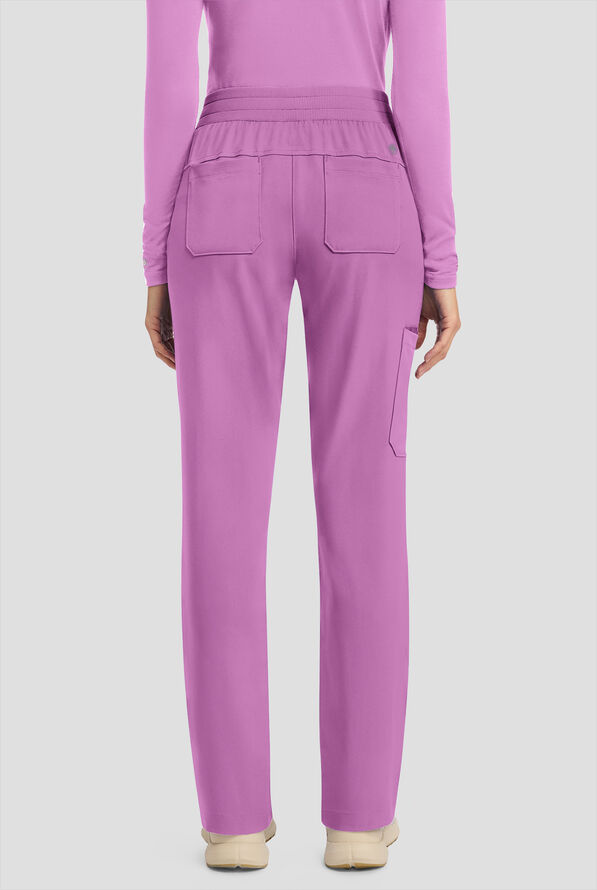 HH Works by Healing Hands Women's 5-Pocket STRETCH Straight Leg Drawstring Cargo Scrub Pants - Meta Mauve - 4