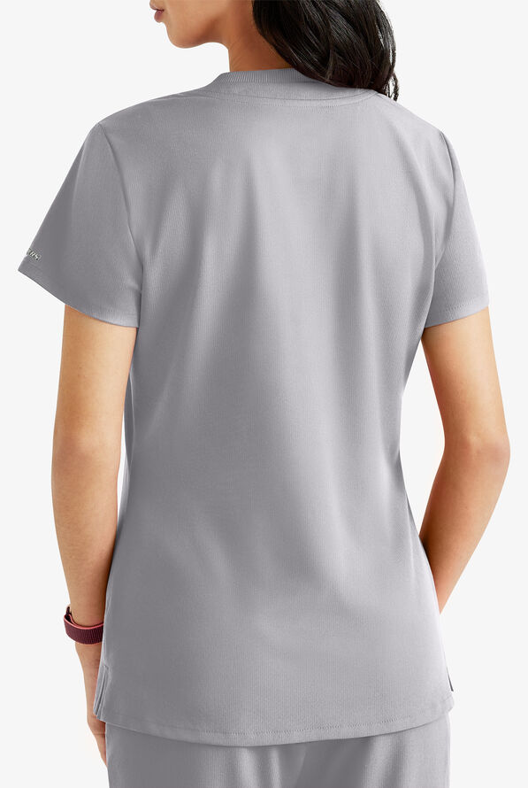 Skechers by Barco Dignity Women's 1-Pocket STRETCH Tuck In V-Neck Scrub Top - Moonstruck - 3