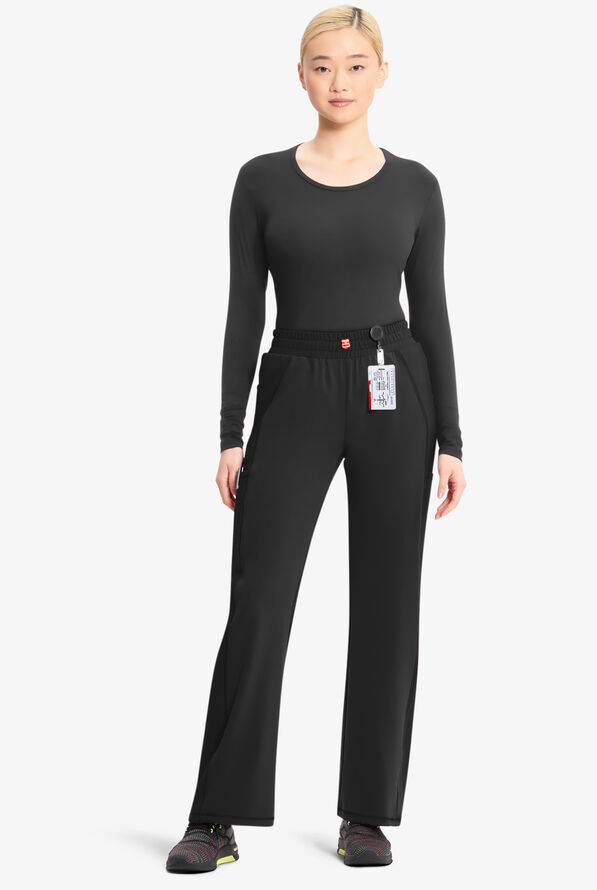 Infinity GNR8 Women's 5-Pocket STRETCH High Waisted Convertible Bungee Jogger Scrub Pants - Black - 4
