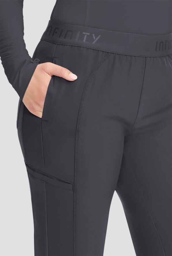 Infinity GNR8 Women's 5-Pocket STRETCH Wide Leg Scrub Pant - Pewter - 3