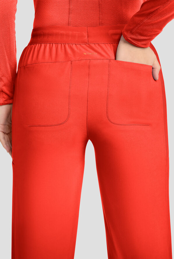 Infinity GNR8 Women's 6-Pocket STRETCH High-Rise Wide Leg Scrub Pant - Vivid Orange - 2