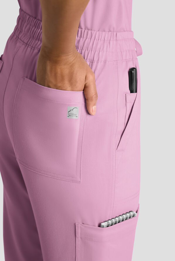 Butter-Soft STRETCH FLXTEK+ Women's 8-Pocket Straight Leg Cargo Scrub Pants - Smokey Mauve - 4