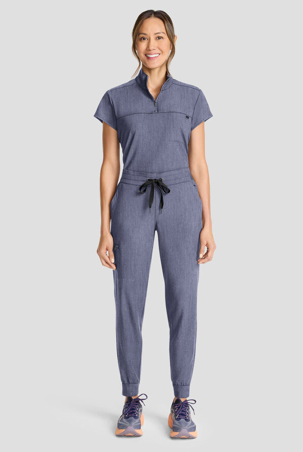 Healing Hands Quest Women's 5-Pocket STRETCH Drawstring Jogger Scrub Pant - Twilight Blue - 3