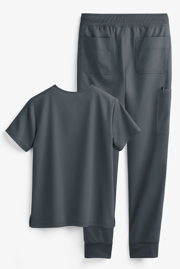 Tafford Active STRETCH Men's 5-Pocket Jogger Scrub Set - Pewter - 2
