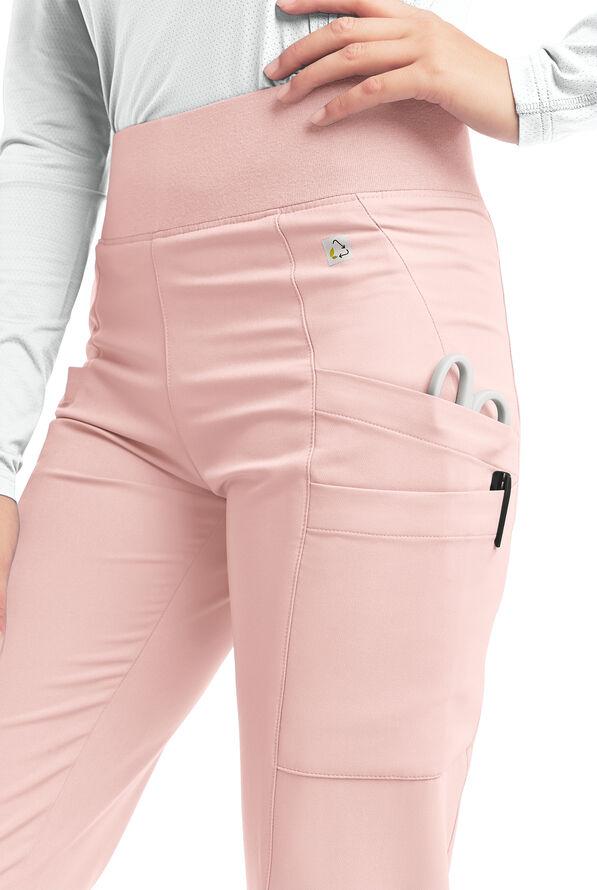 Butter-Soft Women's 6-Pocket Yoga Scrub Pants **Slightly IRREGULAR** - Sweet Pink - 2