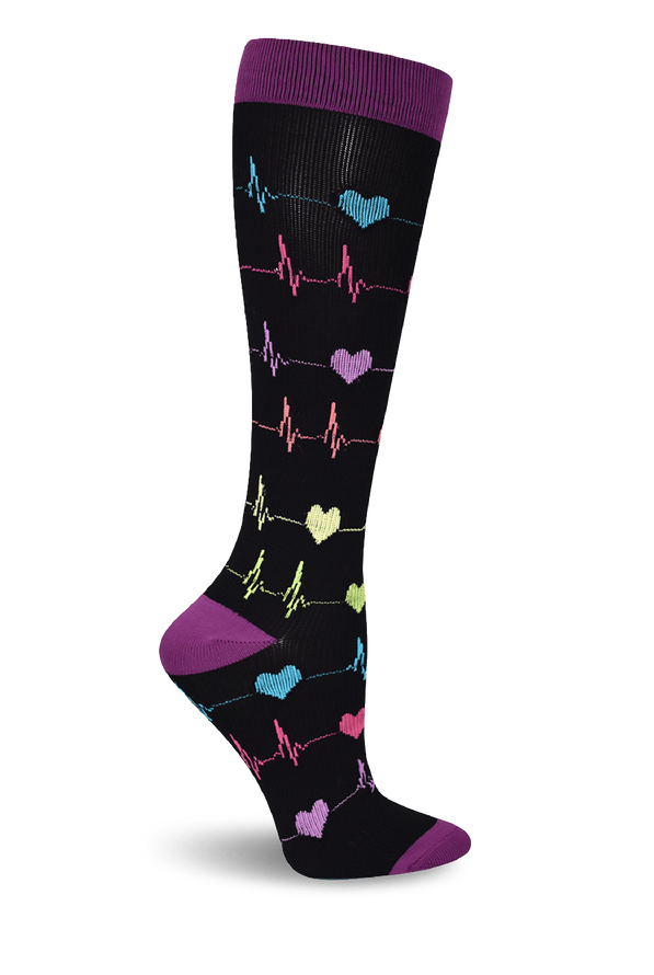 Think Medical Heart EKG Women's 10-14 mmHg Wide Light Compression Socks - null - 1