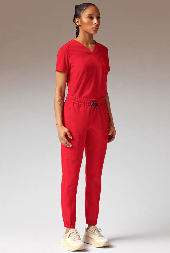 Hypothesis Cache Women&rsquo;s 6-Pocket Jogger Scrub Pant - Hemoglobin - 4