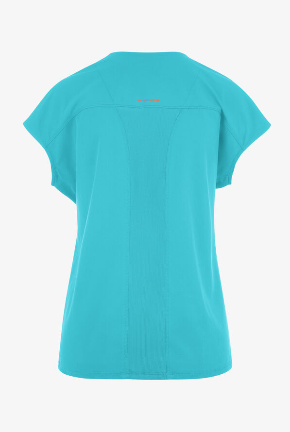 Blusa m&eacute;dica Infinity GNR8 STRETCH con mangas dolm&aacute;n y tapeta con cremallera para mujer - Aquaturque - 2
