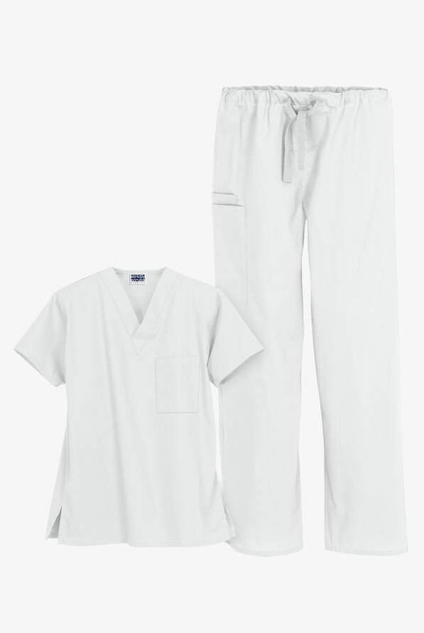 UA Strictly Scrubs Unisex Scrub Set - White - 1