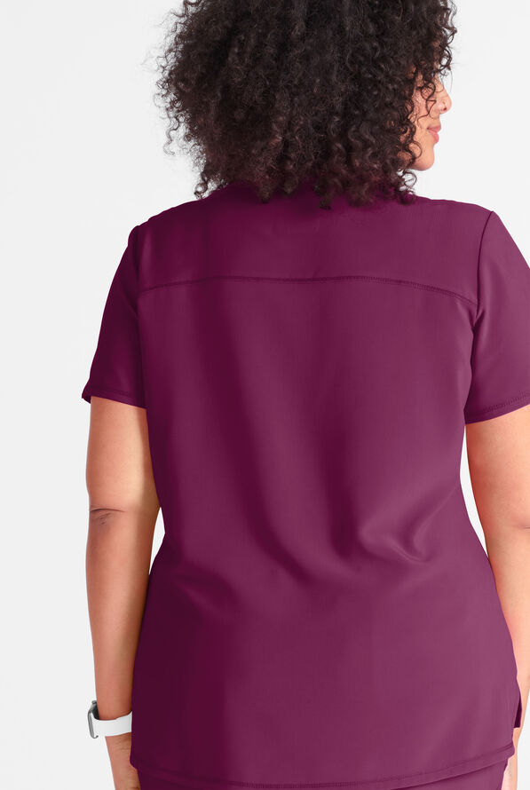 Cherokee Women's 1Pocket STRETCH RibKnit Tuck In VNeck Scrub Top