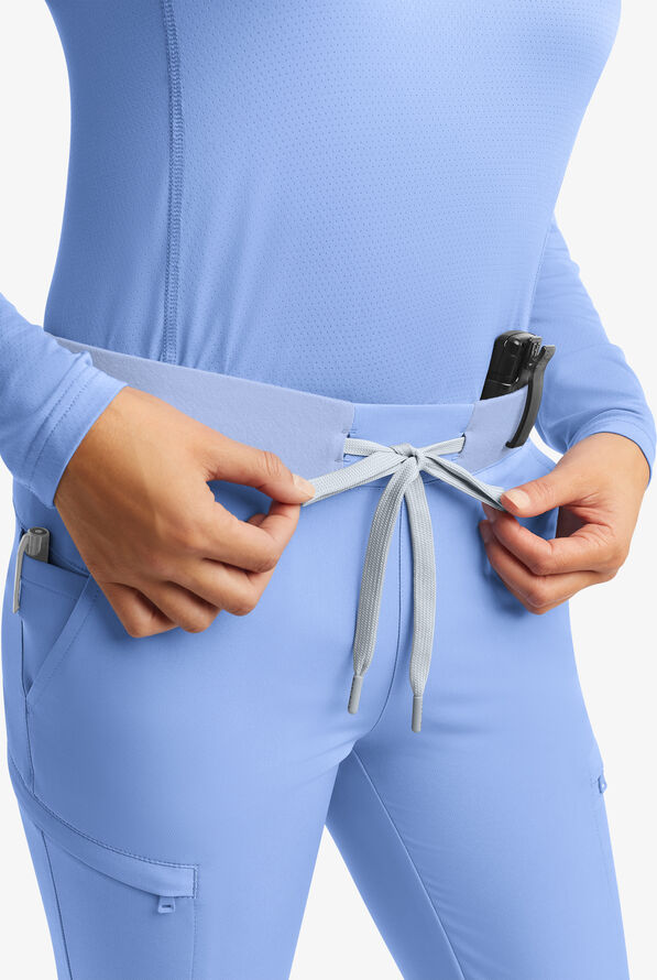 Butter-Soft Women's 7-Pocket Skinny Leg Scrub Pants **Slightly IRREGULAR** - Ceil Blue - 3