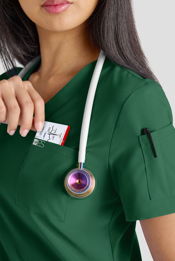 Conjunto de uniforme m&eacute;dico Easy STRETCH con 10 bolsillos para mujer - Hunter - 4