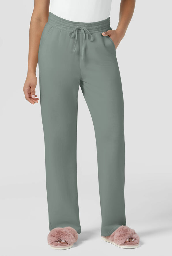Pantal&oacute;n m&eacute;dico Wink Unwind STRETCH de felpa con piernas anchas y 2 bolsillos para mujer - Sage - 1