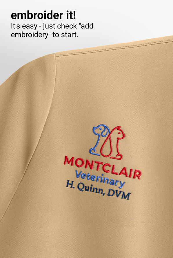 Blusa m&eacute;dica Butter-Soft STRETCH con cuello en V y 2 bolsillos para mujer - Khaki - 6