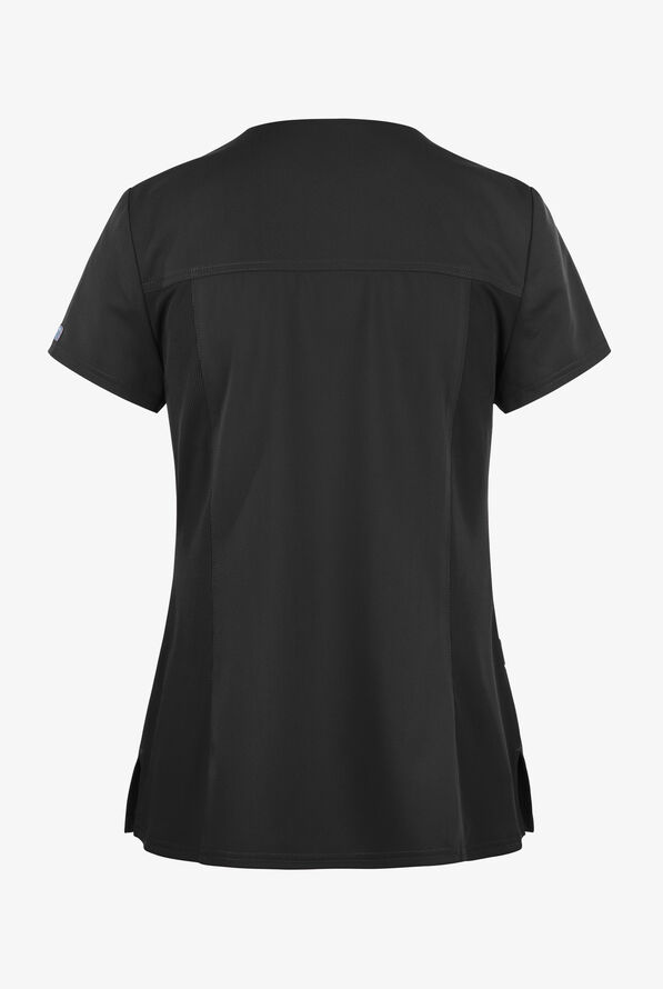 Blusa m&eacute;dica Med Couture Touch STRETCH con cuello mao en V y 2 bolsillos para mujer - Black - 2