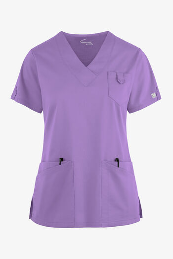 Blusa m&eacute;dica Butter-Soft STRETCH con cuello en V y 6 bolsillos para mujer