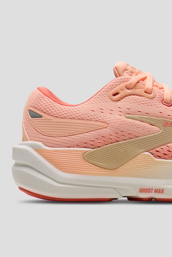 Brooks Women's Ghost Max 3 Peach/Sand/Coconut Athletic Lace Up Shoes - null - 4