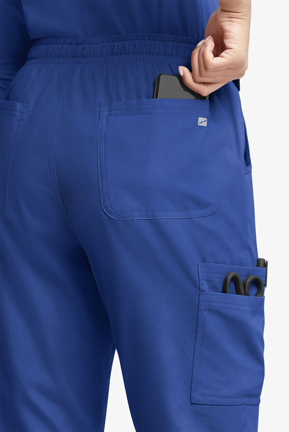 Pantalón médico Butter-Soft Originals de tiro natural estilo cargo con piernas rectas y 8 bolsillos para mujer - Galaxy - 2