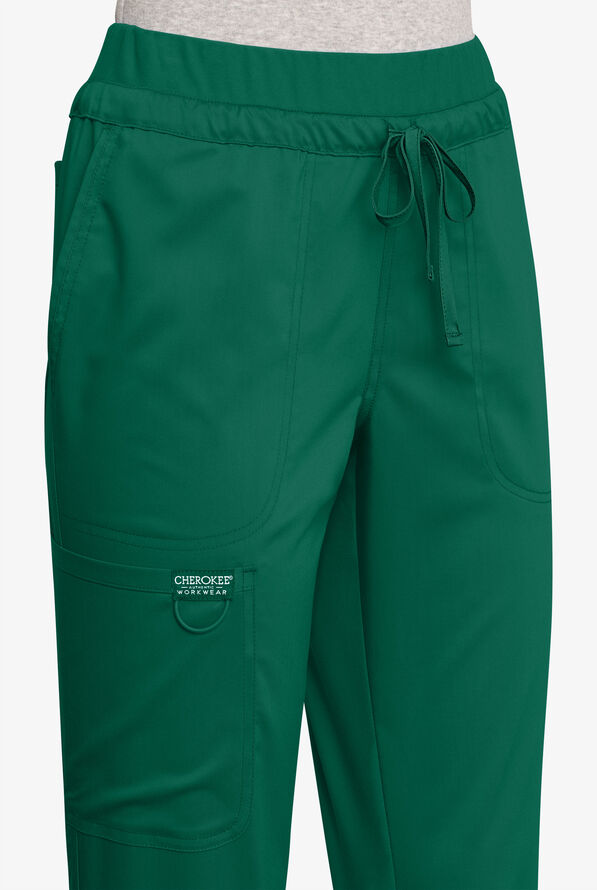 Cherokee Workwear Revolution Women's 5-Pocket STRETCH Drawstring Cargo Scrub Pants - Hunter - 3