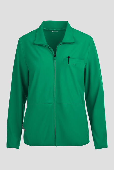 Infinity Pursuit Women's 3-Pocket STRETCH Front Zip Warm-Up Scrub Jacket