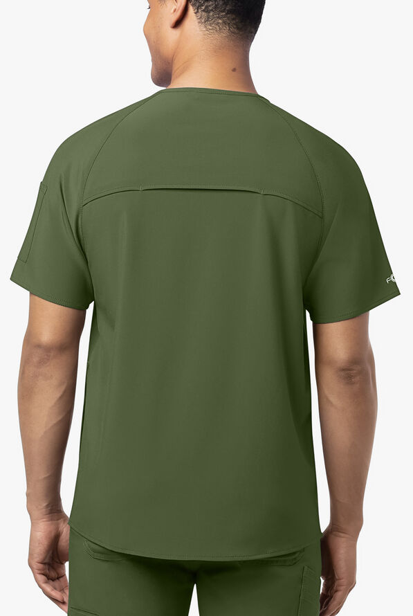 Carhartt Cross-Flex Men's 4-Pocket STRETCH V-Neck Scrub Top - Basil - 3