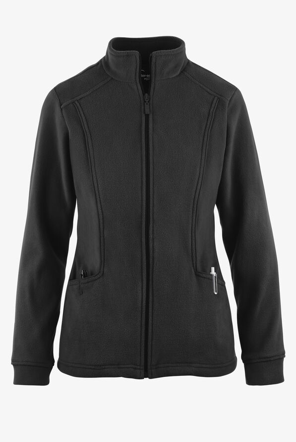 Chaqueta médica UA Butter-Soft STRETCH de vellón con cremallera y 2 bolsillos para mujer - Black - 1