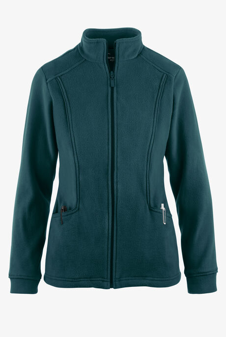 Butter-Soft STRETCH Women's 2-Pocket Zip Front Fleece Scrub Jacket