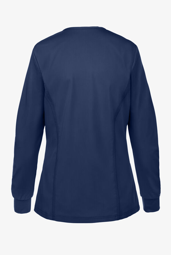 Healing Hands Purple Label Daisy Women's 4-Pocket STRETCH Scrub Jacket - Navy - 2