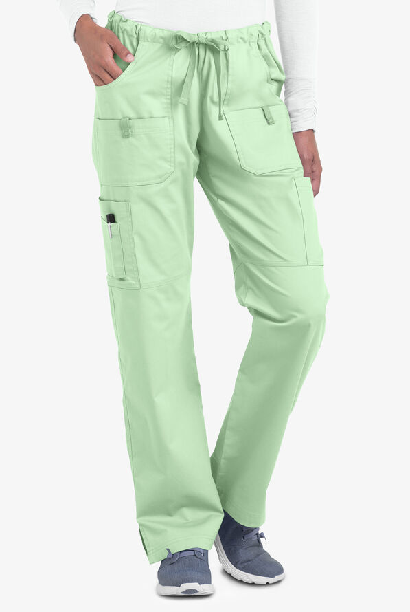 Pantal&oacute;n m&eacute;dico Butter-Soft STRETCH Petite con cord&oacute;n y 10 bolsillos para mujer - Soft Mint - 1