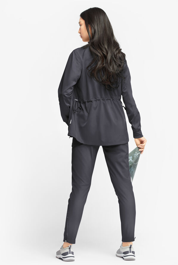 Chaqueta médica ajustable WhisperLite Eris con cremallera y 5 bolsillos para mujer - Pewter - 4