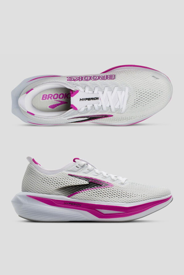 Brooks Women's Hyperion 3 White/Luminary/Cyber Pink Athletic Lace Up Shoes - null - 1
