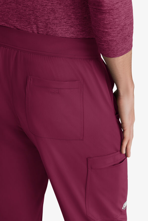 Skechers by Barco Slip-ins Rebound Men's 4-Pocket STRETCH Slim Straight Leg Cargo Scrub Pants - Wine - 2