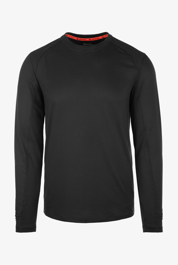 Infinity GNR8 Men's Performance STRETCH Stylized Contrast Seams Long Sleeve Underscrub - Black - 1