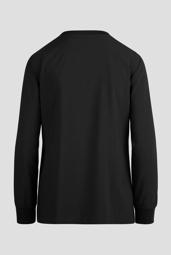 Carhartt Cross-Flex Force Women's 1-Pocket STRETCH Knit Trim Long Sleeve Crew Neck Scrub Top - Black - 2