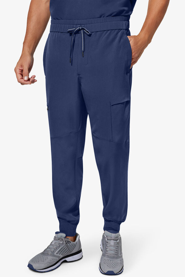 Healing Hands 360 Nolen Men's 6-Pocket STRETCH Elastic Jogger Drawstring Pant - Navy - 1
