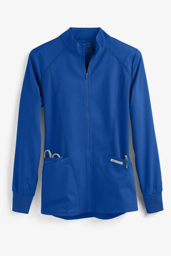 Cherokee Workwear Revolution Women's 3-Pocket STRETCH Mesh Panels Zip Front Scrub Jacket