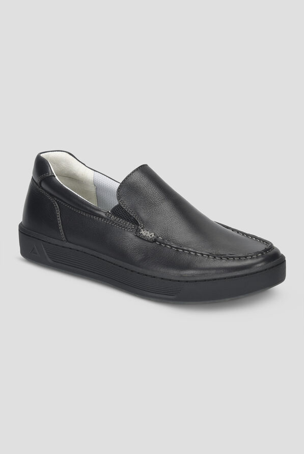 Align™ Men's Trayton Slip-on Slip Resistant Leather Shoes - Black - 1
