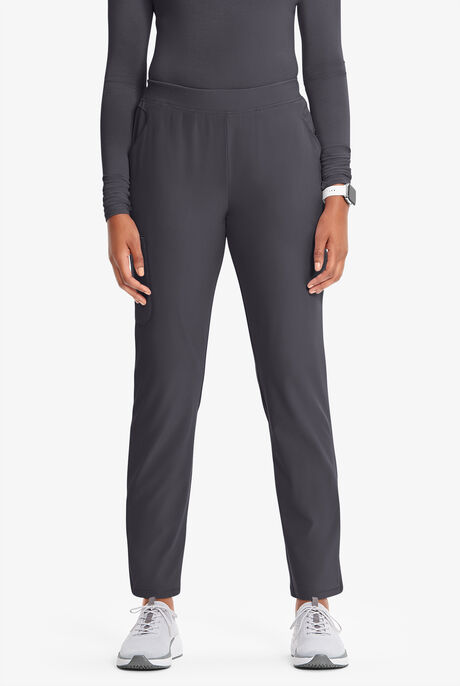 Infinity GNR8 Women's 5-Pocket STRETCH Rib-Knit Waistband Zipper Ankle Vent Cargo Scrub Pants