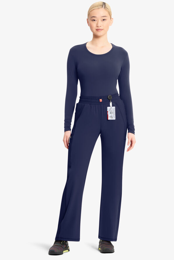 Infinity GNR8 Women's 5-Pocket STRETCH High Waisted Convertible Bungee Jogger Scrub Pants - Navy - 4