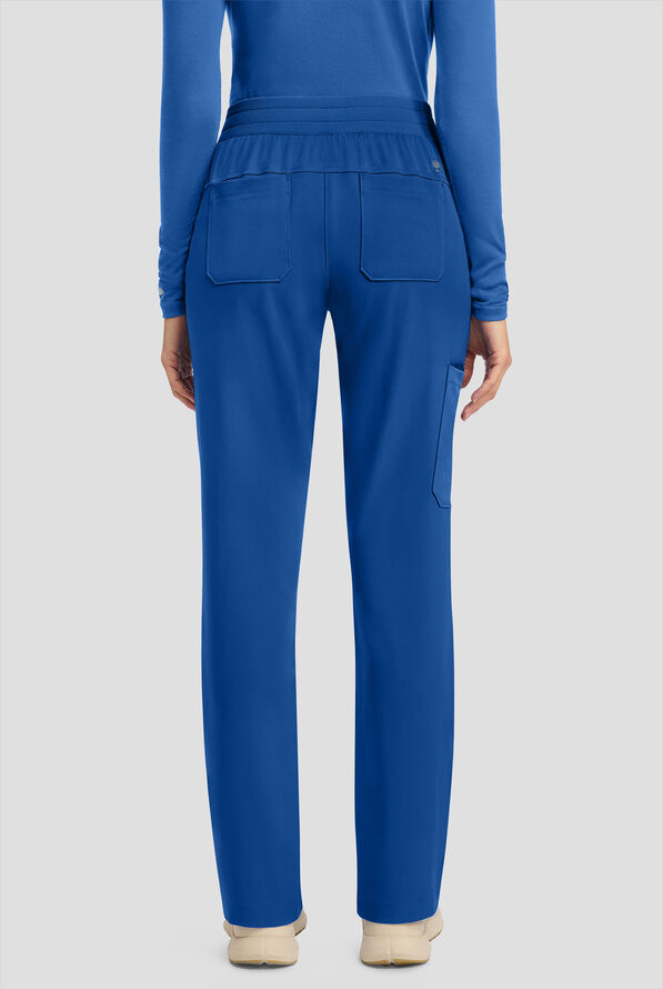 HH Works by Healing Hands Women's 5-Pocket STRETCH Straight Leg Drawstring Cargo Scrub Pants - Royal - 4
