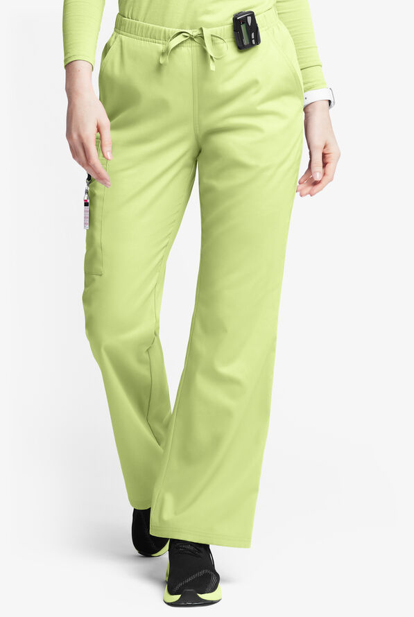 Butter-Soft Originals Women's 6-Pocket Mid Rise Flare Leg Scrub Pants - Cool Matcha - 1