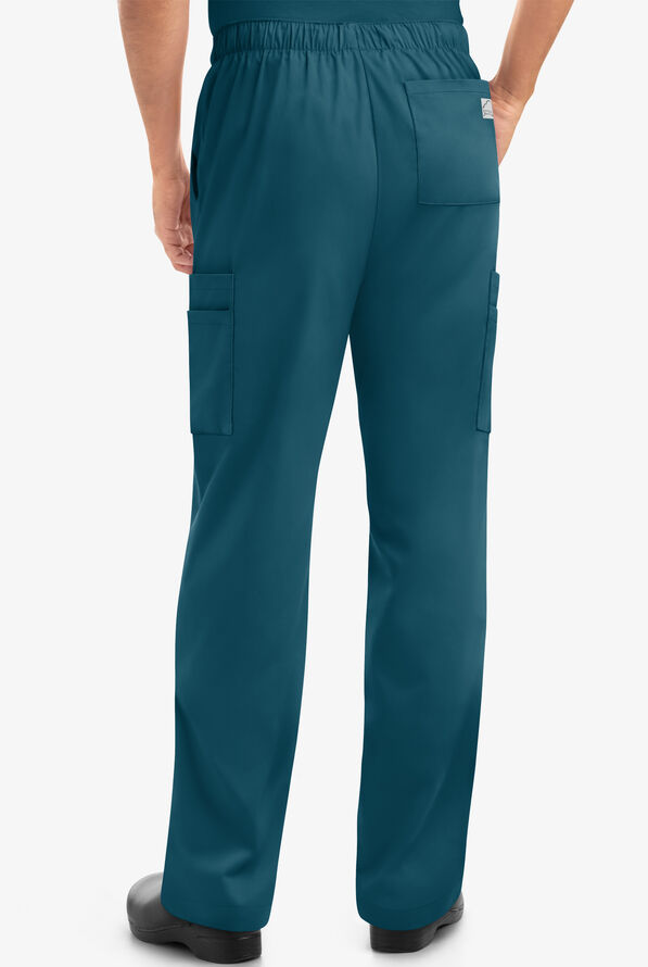 Pantal&oacute;n m&eacute;dico Butter-Soft STRETCH estilo cargo con piernas rectas y 9 bolsillos para hombre - Caribbean Blue - 3