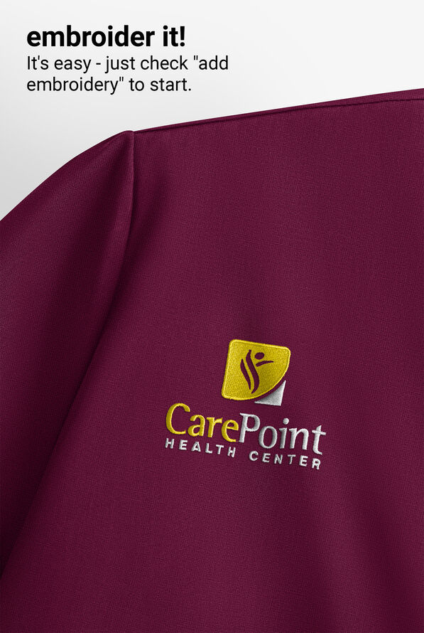 Camisa m&eacute;dica Healing Hands Quest STRET CH con cuello en V y 1 bolsillo para hombre - Wine - 5