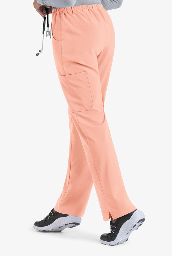 Easy STRETCH Eden Women's 4-Pocket Drawstring Scrub Pants - Powder Pink - 2