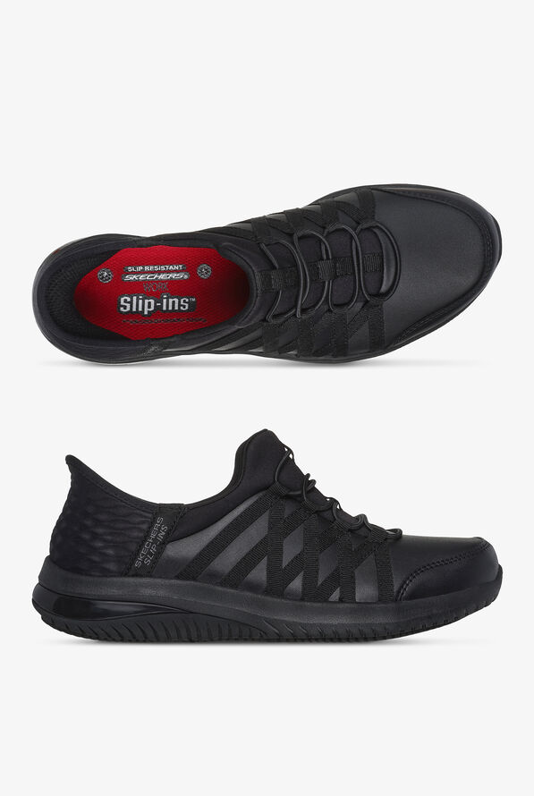 Skechers Work Women's SLIP-INS DANTEY Athletic Nursing Shoes - Black - 1