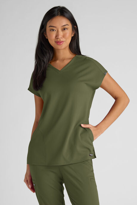 Blusa médica Grey's Anatomy by Barco Emerge Brylyn STRETCH con mangas dolmán y 2 bolsillos para mujer