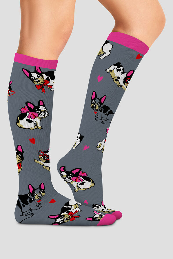 Cherokee Women's Frenchie Kiss 10-15 mmHg Light Compression Socks - null - 1